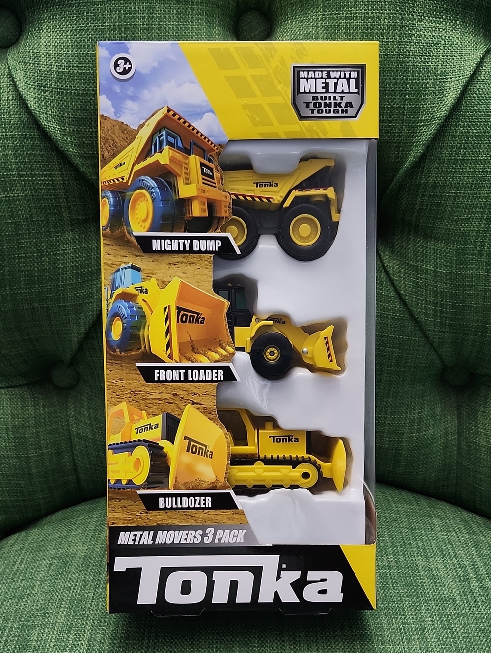 Tonka Metal Movers 3-Pack Yellow Construction Trucks - Kids Toys